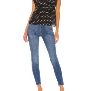 FRAME LE HIGH SKINNY RAW HEM MEDIUM WASH HIGH WAISTED SLIM FIT SKINNY JEANS SZ30